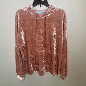 NWOT She and Sky Pink Velour Hoodie